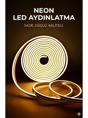 Mbb E-Ticaret 5 Metre Esnek Neon LED Şerit - 12V Dekoratif Ambiyans Aydınlatması Tak Çalıştır