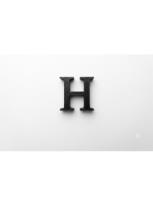 Ozn 3D Tech 3D Tasarım Dekoratif Harf 'h' Tinos Font (4 Cm)- Siyah
