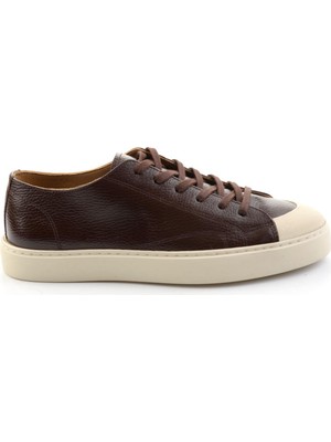 Bambi Kahve Hakiki Deri Erkek Sneaker E01549003440