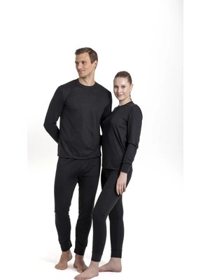 Unisex Kışlık Siyah Rahat Kullanım Esnek  Termal Içlik Set 3. Seviye
