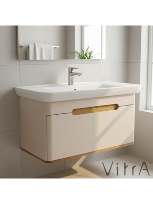 VitrA Sento Tek Çekmeceli Lavabo DOLABI,AYAKSIZ,100 Cm,mat Krem 60817