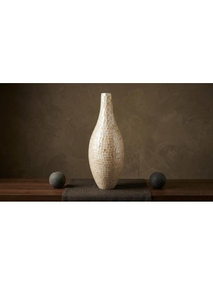 Sever Krem Sedefli Vazo 62CM