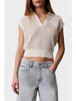 Calvin Klein Crochet Cropped Vest