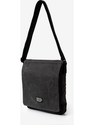 Old Cotton Cargo Western Bag Kanvas ve Deri Unisex Laptop Tablet Postacı Omuz Çantası