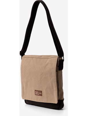 Old Cotton Cargo Western Bag Kanvas ve Deri Unisex Laptop Tablet Postacı Omuz Çantası