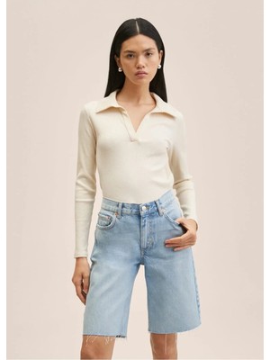 TeknoKapsül Mango Paçaları Dikişsiz Denim Bermuda Şort - Fiyatı, Yorumları