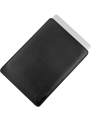 MarkEntegra Minimalist 14 Inç Laptop Kılıfı, Vegan Deri, Su Itici Özellikli, Bilgisayar Notebook Laptop Çantası (Siyah, 14 Inç)