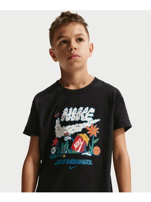 Nike Nsw Boxy Rest Pamuklu Çocuk Siyah Tişört