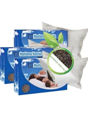 Bezos Süper Bonie Gürültüsüz Uyku Yastığı 3 Adet Karabuğday Yastığı 50X70CM