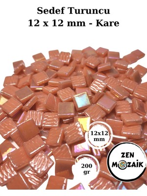 Zen Mozaik Sanatsal Mozaik Çalışmalarınız Için 12X12 mm - Kare Sedefli Cam Mozaik Taşı