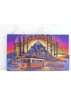 Belle Fusion Mey Ithalat® Ahşap Istanbul Temalı Magnet - Model 9