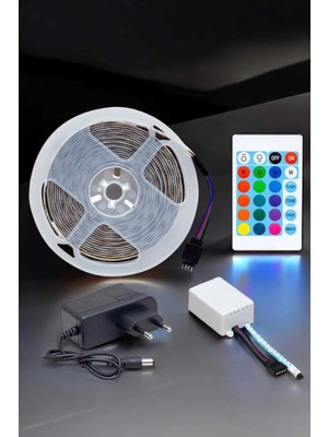 Eco Lounge 5 Metre Şerit LED Rgb Işıklı Kumandalı Güç Adaptörü Her Ortama Uygun