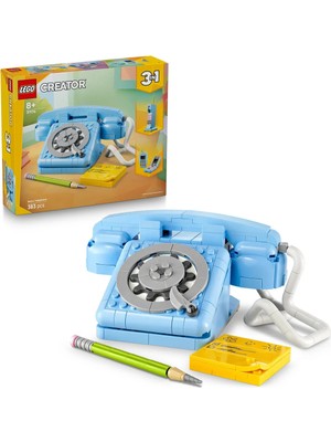 TeknoKapsül LEGO ® Creator 3'ü 1 Arada Retro Telefon 31174 - 8+ Çocuklar Için Klasik Oyuncak Yapım Seti (383 Pr)