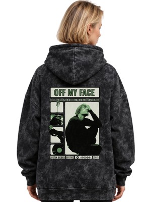 Sevbano Justin Bieber Şarkıcı Baskılı Unisex Oversize Yıkamalı Premium Hoodie Sweatshirt