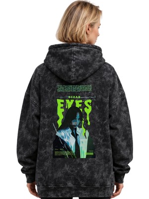 Sevbano Billie Eilish Şarkıcı Baskılı Unisex Oversize Yıkamalı Premium Hoodie Sweatshirt