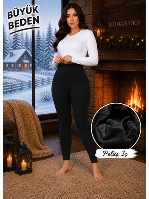 Modasform İçi Peluş Termal Tayt Battal Büyük Beden Kışlık Peluş Tayt