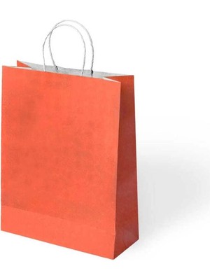KİKA Kika 1000514 Büküm Saplı 25X12X31CM Hediyelik Kağıt Çanta Turuncu  - Tekli