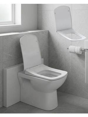 Astraltech Kare Slim Klozet Kapağı Sessiz Kapanma Dayanıklı Tasarım
