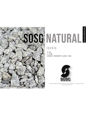 Natural Granit Dekoratif Çakıl Taşı, Gri Beyaz, 1-2 Cm, 3 Kg, Bahçe Peyzaj Saksı Akvaryum Teraryum Için Doğal Taş