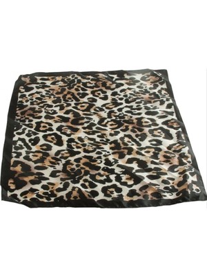 Marsilyan Leopar Desenli Zr Saten Fular 50*50 cm