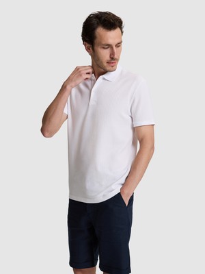 Cacharel Erkek Beyaz Slim Fit Pamuk Karışımlı Polo Yaka T-Shirt 50328350-VR013