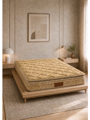 Yatakcım Aura Comfort Ultra Full Ortopedik Pedli Tavşan Tüyü Torba Yaylı Yatak (Kahve) 90X190
