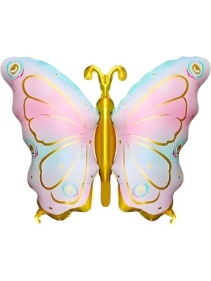 Lotus Party Gold - Pembe Kelebek Folyo Balon