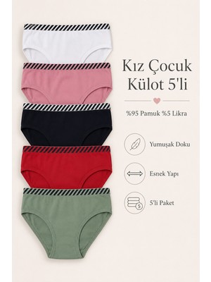 Nicoletta Kız Çocuk Külot 5 Li Paket Pamuklu Likralı
