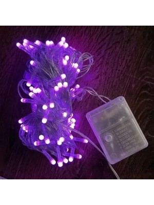 Mey Ithalat® 10M 100 LED Damla Uçlu Pembe Işık Şeffaf Kablo