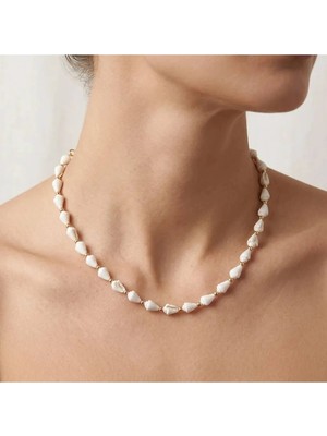 K&a Luxury Minare Deniz Kabuğu Kolye Gold Detaylı Zarif Choker Kadın Yazlık Takı