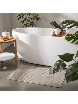 Botti Home %100 Pamuk Jakarlı Banyo Ayak Havlusu, Yüksek Su Emici Banyo Paspası, Çeyizlik 50 x 70 cm Ayak Havlusu