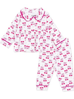 TeknoKapsül Ebebek Hello Baby Hellobaby Kız Bebek Pijama Takımı Meyve Baskılı Düğmeli Bebe Yaka Uzun Kol Reçme
