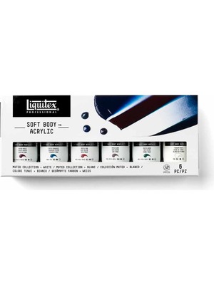 Liquitex : Professional : Soft Body : Akrilik Boya Seti : 6 Renk x 59 ml (Muted + White)