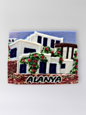 Mundy Alanya Polyester Kabartmalı Magnet 7,5 x 5,5 cm Dekoratif Hediyelik Buzdolabı Süsü (KOD:1586)