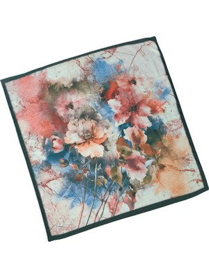 Mim Eşarp ve Şal Enba Çiçek Desenli Pamuklu Eşarp 90X90 cm