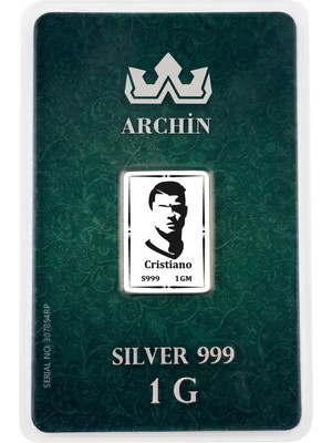 Archin 1 Gram 999 Ayar Gümüşten Üretilmiş Cristiano Ronaldo Temalı Hediyeye Özel Gümüş KÜLÇE-686