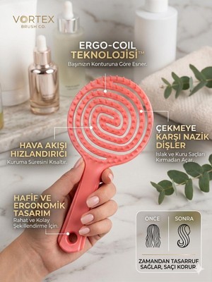 HYD Tarak Üç Boyutlu Profesyonel Spiral Yuvarlak Saç Fırçası