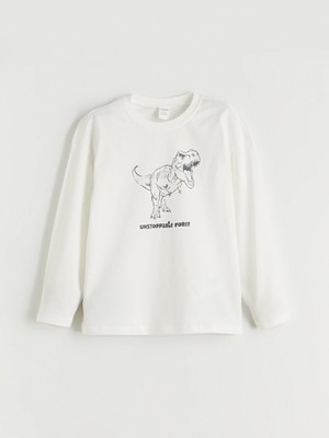 Lc Waikiki Yeni Sezon Dinozor Baskılı Erkek Çocuk Sweatshirt