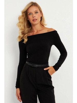 TeknoKapsül Cool & Sexy Kadın Siyah Bluz HOR13