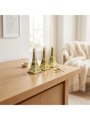 ForWhat Büro Ev Ofis Dekoru Için Mini Golden Seramik Eyfel Kulesi Motif Biblo