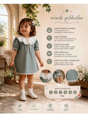 Mint Yeşil Çocuk Elbisesi
