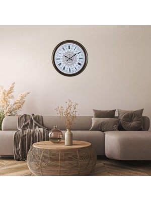 ForWhat Büro Ev Ofis Dekoru Için 52CM Bronze Mandala Motif Duvar Saati