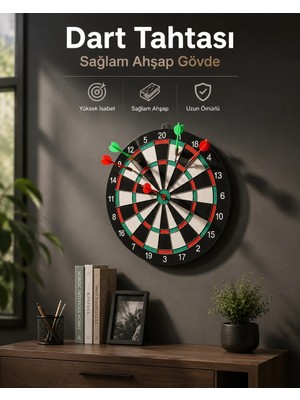 Genel Tedarik Duvara Monte Sağlam Ahşap Gövdeli Dart Tahtası Ev ve Oyun Alanları Için 17 Inç