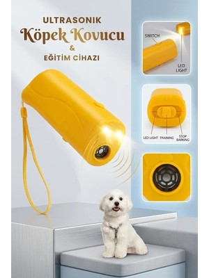 Genel Tedarik Ultrasonik Köpek Uzaklaştırıcı El Fenerli Eğitim Cihazı Taşınabilir Sarı Pratik Ürün