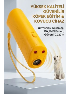 Genel Tedarik Taşınabilir Ultrasonik Köpek Kovucu Eğitim ve Uzaklaştırma Cihazı Fenerli Sarı Ürün