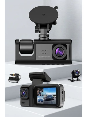 Genel Tedarik 3 Kameralı Dashcam Araç Içi Kamera Ön Arka Iç Görüşlü Oto Kamera