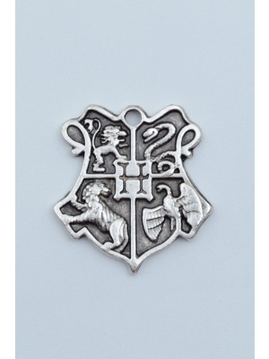 Alooya Harry Potter Hogwarts Sembol Gümüş Kaplama Kolye Ucu