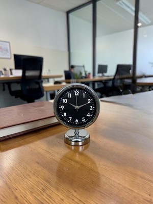 ForWhat Büro Ev Ofis Hediyesi Için 20X25CM Krom Metal Prestij Masa Saati
