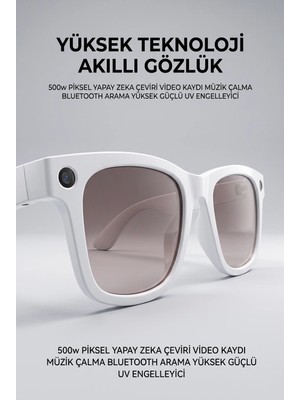 Genel Tedarik Beyaz Akıllı Gözlük Içerik Çekimi Toplantı Seyahat Için Kameralı Tasarım