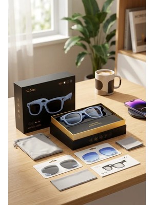 Genel Tedarik Kamera Mikrofonlu Mor Akıllı Gözlük Şık Çerçeve Bluetooth Bağlantılı Premium